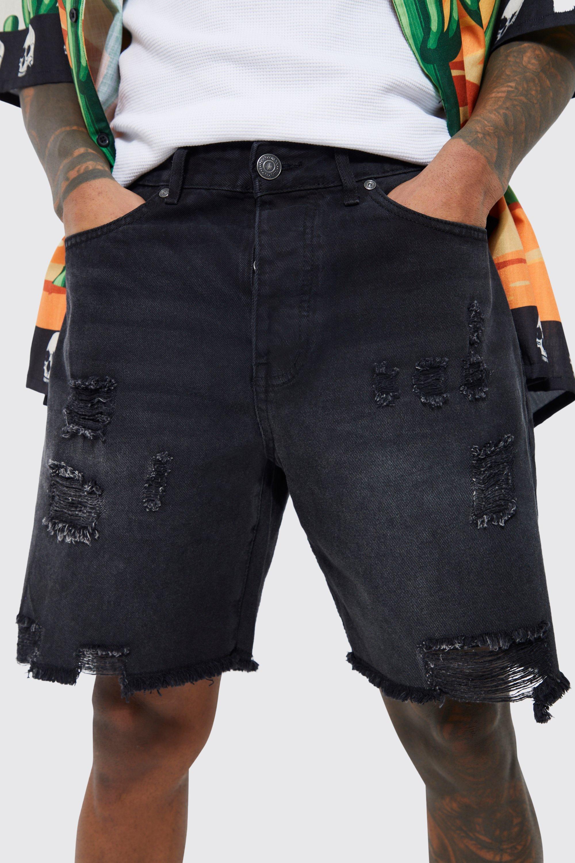 Men's relaxed fit hot sale denim shorts